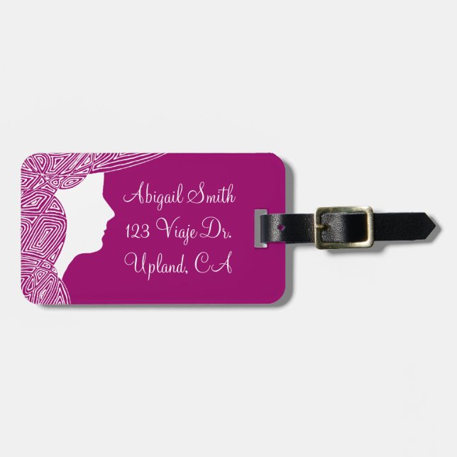 Étiquette À Bagage Vagues d'empreinte manuscrite (Devant horizontal)