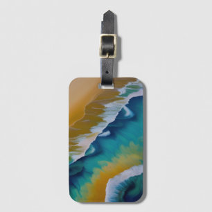 Étiquette À Bagage Vagues sur une plage de sable