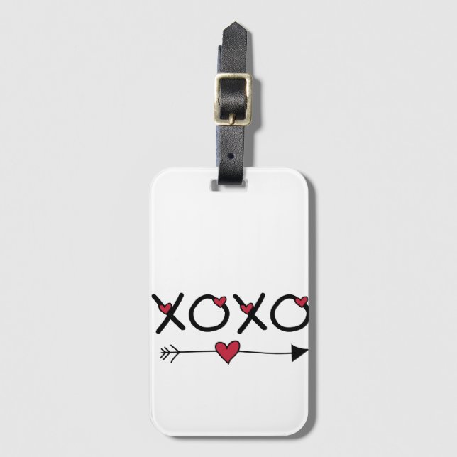 Étiquette À Bagage Valentines XOXO (Devant Vertical)