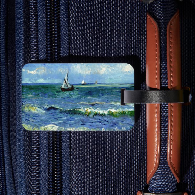 Étiquette À Bagage Van Gogh peinture, Seascape, (Verso Insitu 2)