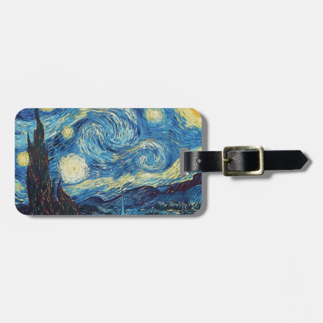 Étiquette À Bagage Van Gogh Starry Classic Nuit Impressionnisme Art (Devant horizontal)