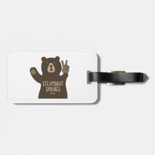 Étiquette À Bagage Vapeur Springs Colorado Peace Bear