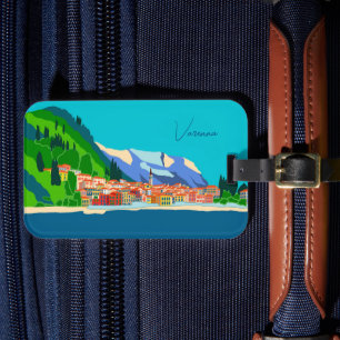 Étiquette À Bagage Varenna Como Italie Illustration Voyage