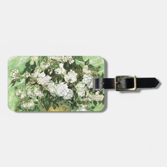 Étiquette À Bagage Vase avec Roses - Van Gogh (Devant horizontal)