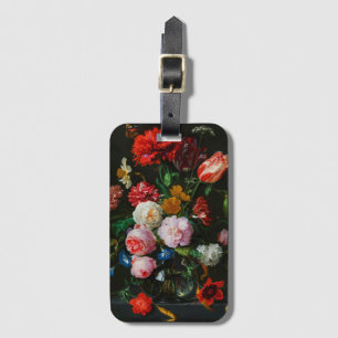 Étiquette À Bagage Vase de verre avec des fleurs