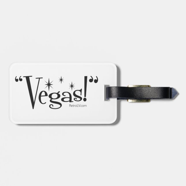 Étiquette À Bagage "Vegas ! "Étiquette de bagage de RetroLV.Com (Dos horizontal)