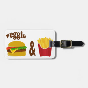 Étiquette À Bagage Veggie Burger et Fries
