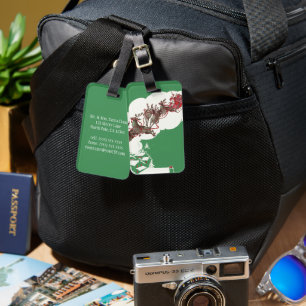 Étiquette À Bagage Veille de Noël vintage, Père Noël rétro dans son t