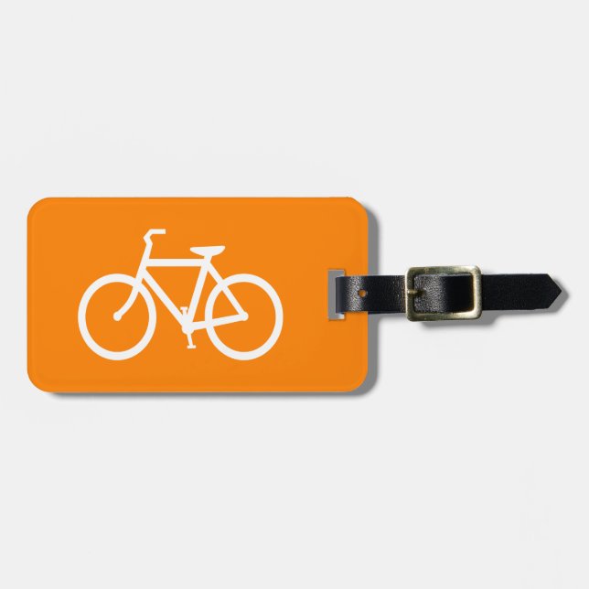 Étiquette À Bagage Vélo blanc et orange (Devant horizontal)