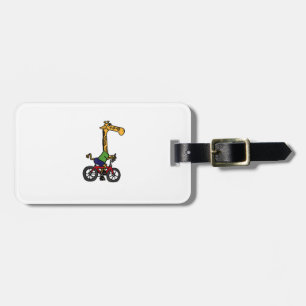 Étiquette À Bagage Vélo cool Giraffe équitation
