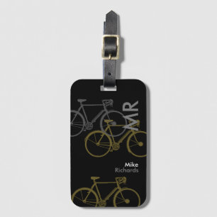 Étiquette À Bagage vélos avec nom sur noir