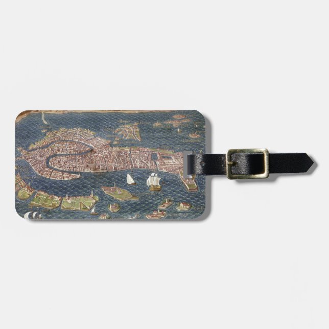 Étiquette À Bagage VENISE : CARTE, XVIème siècle (Devant horizontal)