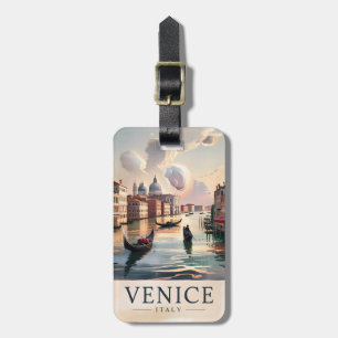 Étiquette À Bagage Venise Italie Voyage Aquarelle Vintage Grand Canal