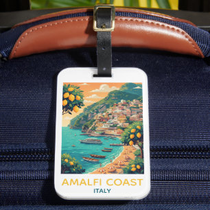 Étiquette À Bagage Verger de citrons de la côte d'Amalfi vintage Ital
