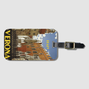 ÉTIQUETTE À BAGAGE VERONA ITALIE VINTAGE VOYAGE POSTER