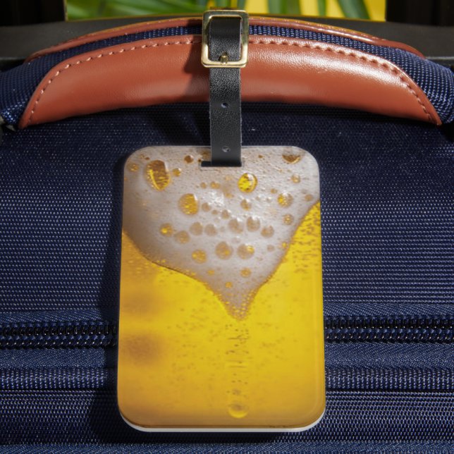 Étiquette À Bagage Verre de bière avec bulles et mousse (Insitu Rectoal 2)