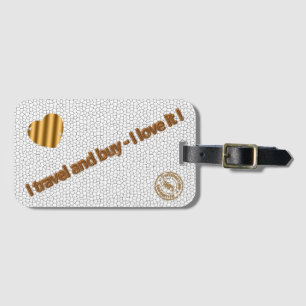 Étiquette À Bagage Verre de teint moderne Amour blanc