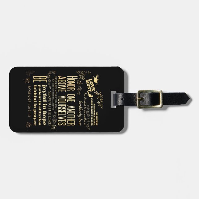 Étiquette À Bagage Vers scriptural chrétien de bible - 12:9 de (Devant horizontal)