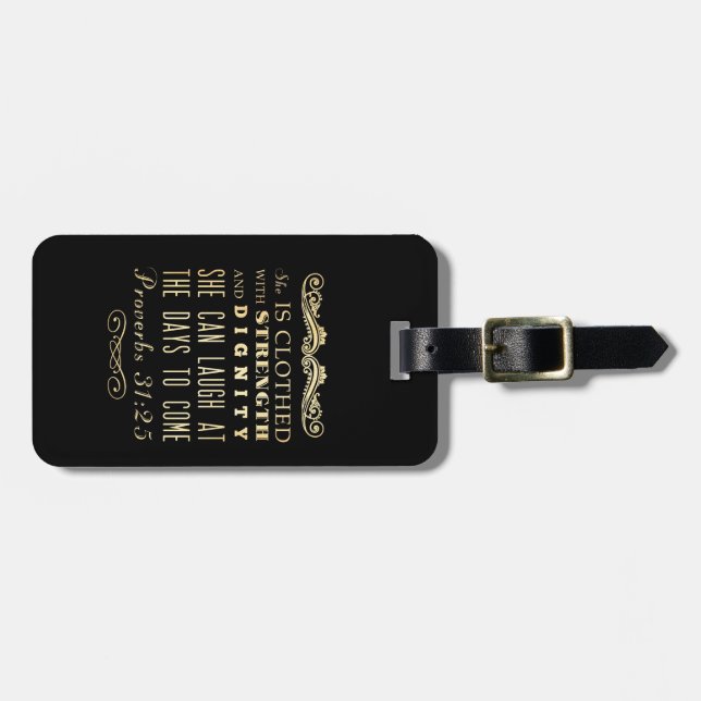 Étiquette À Bagage Vers scriptural chrétien de bible - 31:25 de (Devant horizontal)