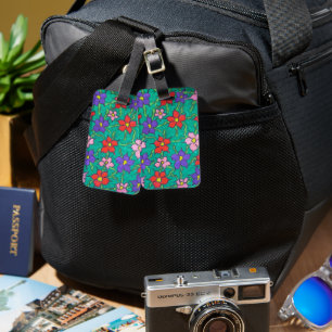 Étiquette À Bagage Vert printemps doux Floral