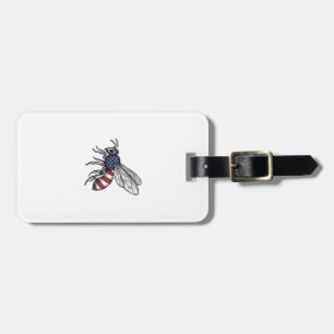 Étiquette À Bagage Vêtement graphique vectoriel abeille patriotique v