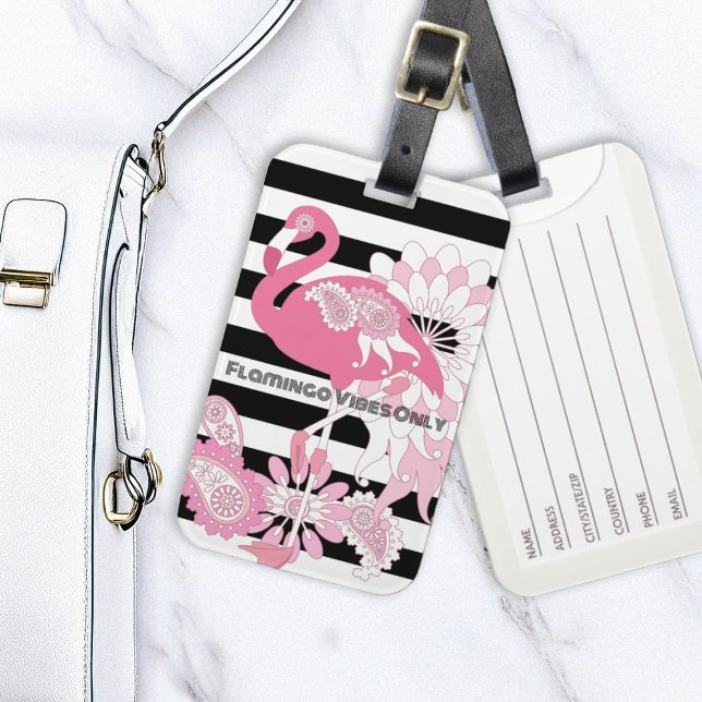 Étiquette À Bagage Vibes de Flamant rose uniquement Flamant rose de b (Créateur téléchargé)