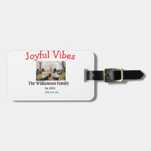 Étiquette À Bagage Vibes joyeux Noël vacances famille cadeaux photo