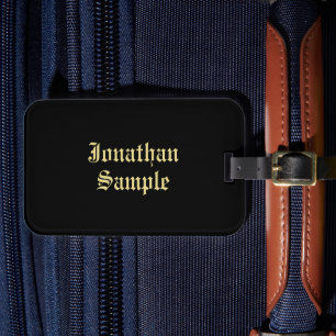 Étiquette À Bagage Vieux Style Texte Premium Noir Look Police