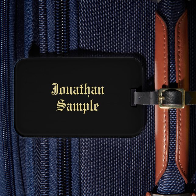 Étiquette À Bagage Vieux Style Texte Premium Noir Look Police (Insitu Rectoal 4)
