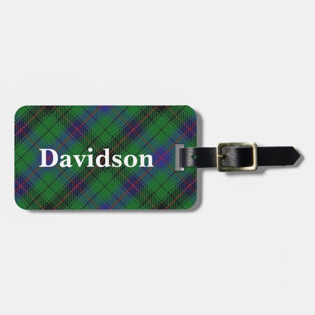 Étiquette À Bagage Vieux tartan de Davidson de clan de Scotsman (Devant horizontal)