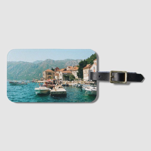 Étiquette À Bagage Ville côtière de Perast, Monténégro (Devant Horizontal)