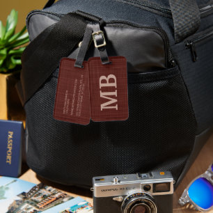 Étiquette À Bagage Vin bleu foncé personnalisé rouge Brown couleur