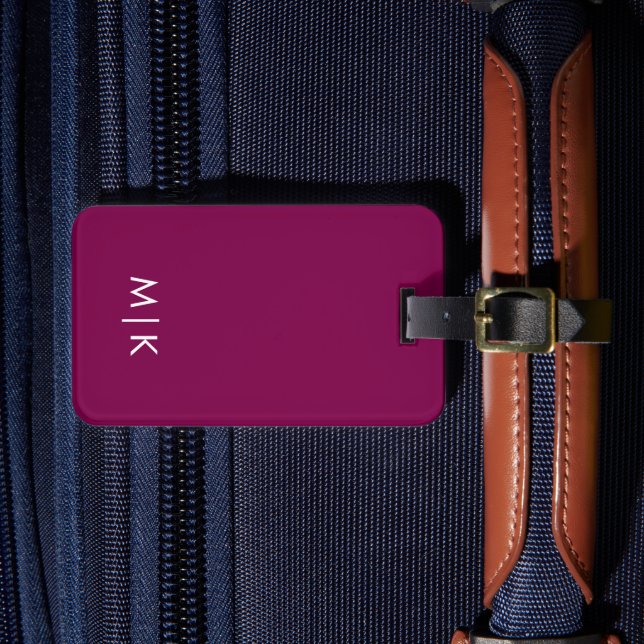 Étiquette À Bagage Vin et Blanc Monogramme Moderne  (Insitu Rectoal 4)