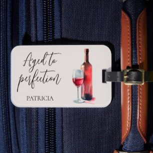 Étiquette À Bagage Vin Rouge Vieilli à la Perfection Soixantième Anni