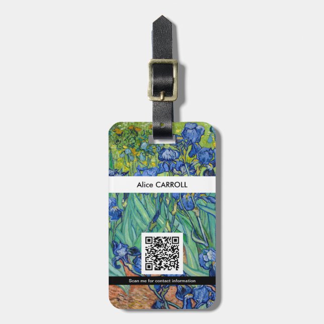 Étiquette À Bagage Vincent Van Gogh - Irises - Code QR (Devant Vertical)