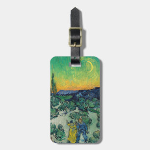 Étiquette À Bagage Vincent van Gogh - Paysage Lune avec couple