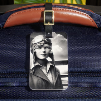 Étiquette À Bagage Vintage Amelia Earhart Female Aviator Adventurer