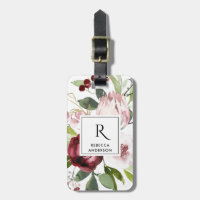 VINTAGE BLANC BLEU ROSE BURGUNDY PROA FLORAL