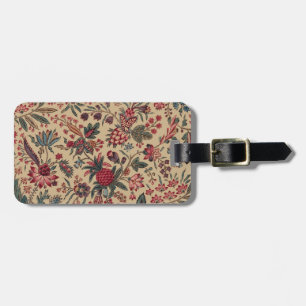 Étiquette À Bagage Vintage Broderie Ancienne Florale pour Ameublement