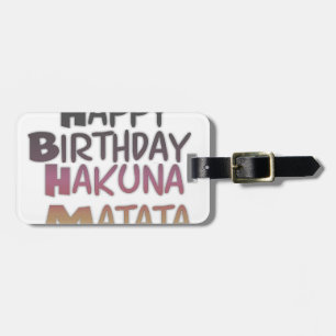 Étiquette À Bagage Vintage Joyeux Anniversaire Hakuna Matata Purple I