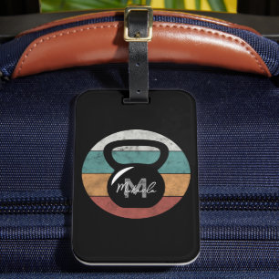 Étiquette À Bagage Vintage kettlebell personnalisé nom monographique 