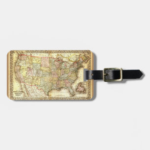 Étiquette À Bagage Vintage Old États-Unis États-Unis