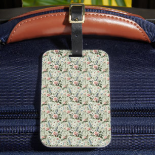 Étiquette À Bagage Vintage Pastel Floral Motif botanique