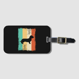 Étiquette À Bagage Vintage Retro Dachshund À poils durs