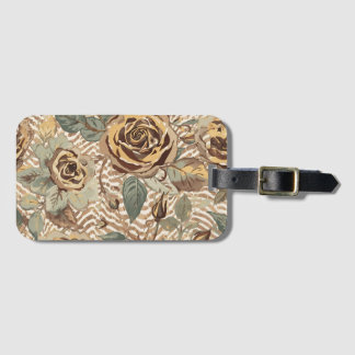 Étiquette À Bagage Vintage, Roses Adorables avec Art de Design