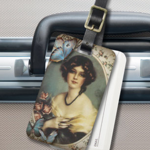 Étiquette À Bagage vintage victorien floral retro paris femme