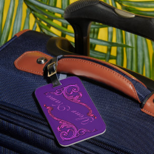 Étiquette À Bagage Vintage Violet Victorien  