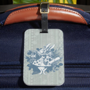 Étiquette À Bagage Vintage Wonderland White Rabbit Herald