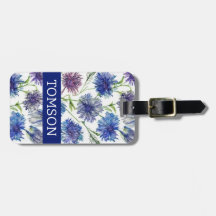 violet, fleurs de maïs bleues, aquarelle