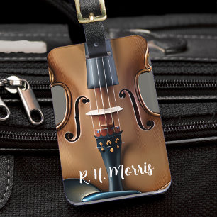 Étiquette À Bagage Violon String instrument de musique violoniste gri